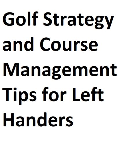 Image result for Left Hand Golf Tips