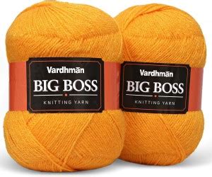 JEFFY Vardhman Original Wool Big Boss Yellow Shade Wool Crochet Hook ...