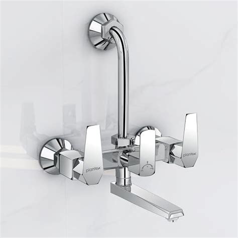 Plantex Wall Mixer for Bathroom 2 In 1 with L-Bend Provision for Overh ...