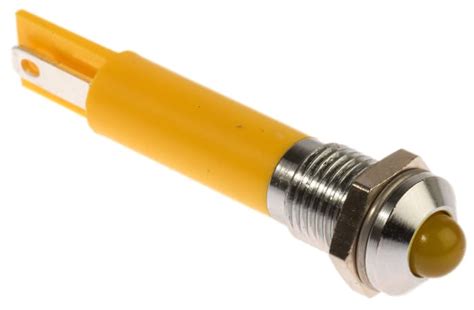 RS PRO | RS PRO Yellow Panel Mount Indicator, 230V ac, 8mm Mounting ...