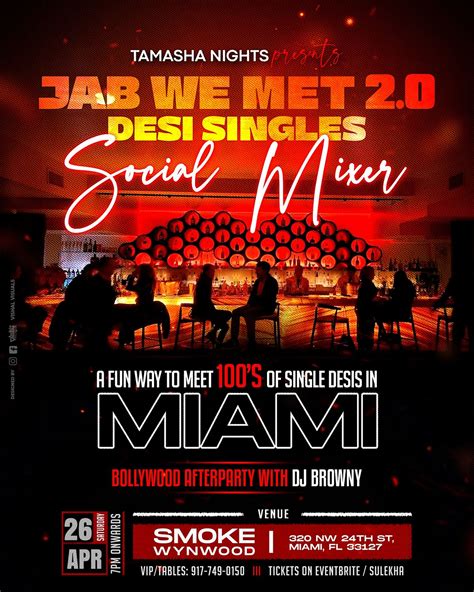 MIAMI DESI SINGLES SOCIAL MIXER 2.0 @SMOKE WYNWOOD, Smoke Wynwood ...