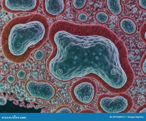 Close Up of Probiotic Bacteria Biology Science Microscopic Medicine Digestion Stomach ...