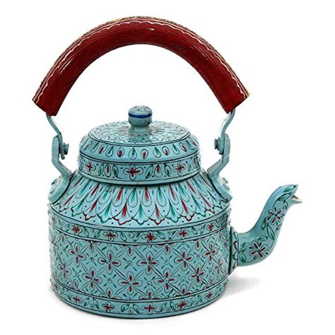 Kaushalam Hand Painted Aluminium Kettle Indian Tea Pot Designer Kettle ...