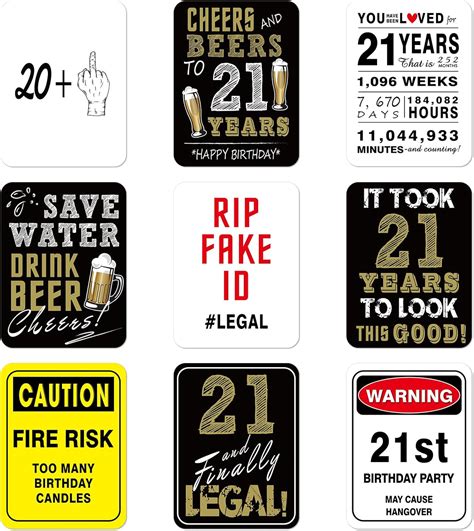 Amazon.com: WERNNSAI 21th Birthday Party Decorations - 9PCS Wall Signs ...