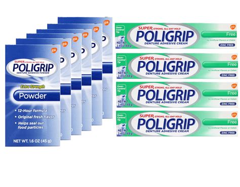 Super Poligrip Extra Strength Denture Adhesive Powder, Denture Powder ...