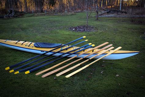 Kayak with Paddles and Oars
