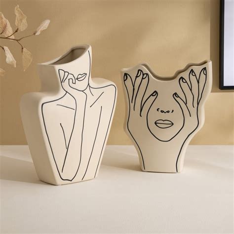 Buy Romo Est Nova Ceramic Thinking Lady Vase from Home Centre at just ...