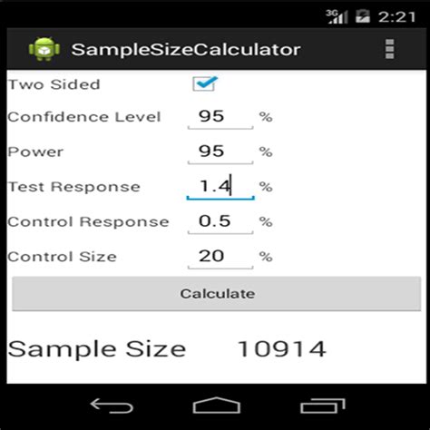 Sample Size Calculator - App on Amazon Appstore