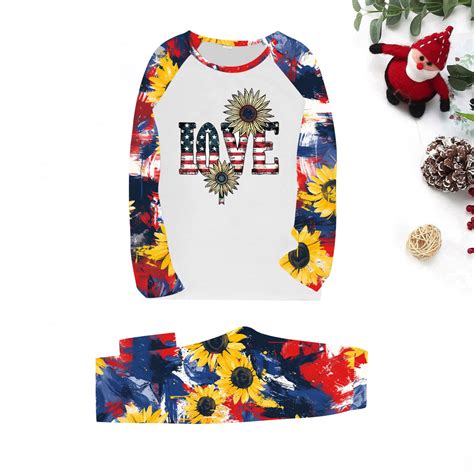 bbyeadc 4th of July Matching Outfits Pjs Sets for Men Comfy Patriotic ...