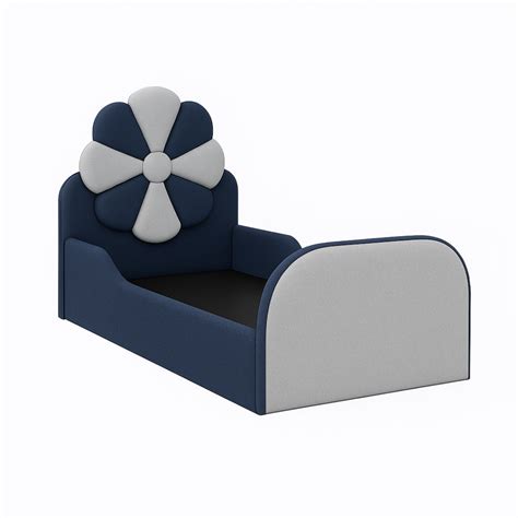 Wooden Twist Blue & Grey Kids Flower Bed Modern Bed with Safety Sides ...