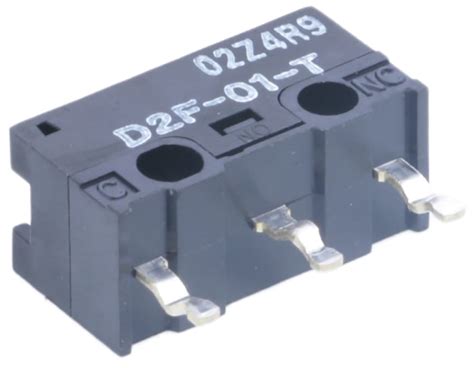 D2F-01-T Omron | Omron Pin Plunger Micro Switch, PCB Terminal, 100 mA ...