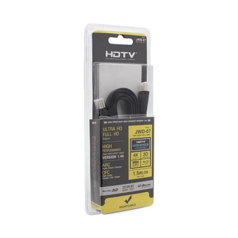 Kabl Flet HDMI na HDMI bakarni 1.5m crni JWD-07 - Mob-Shop