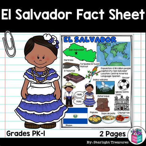 El Salvador Fact Sheet for Early Readers - Classful