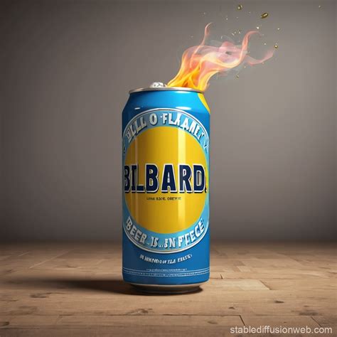 Yellow Beer Can Launch Poster | Stable Diffusion Online