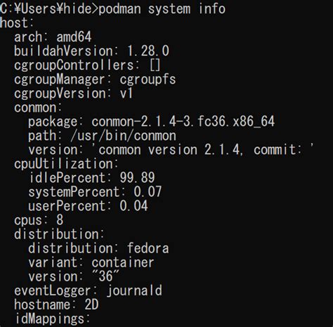 Podman RESTful API Python Example Code 的图像结果