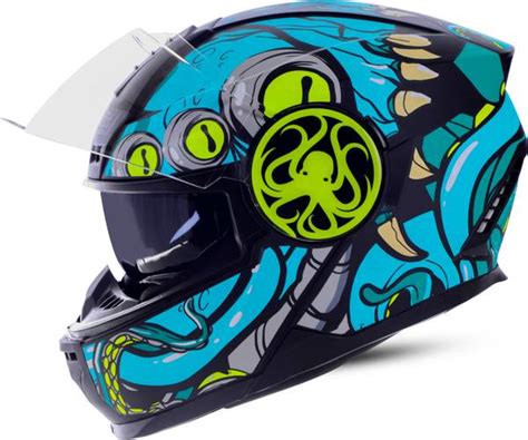 Steelbird SBH-40 Octopus ISI Certified Full Face Graphic Helmet with ...