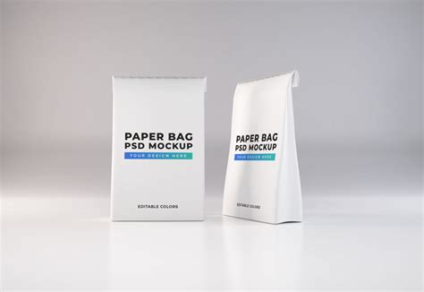 Two small Paper Bags Mockup - Mockup World