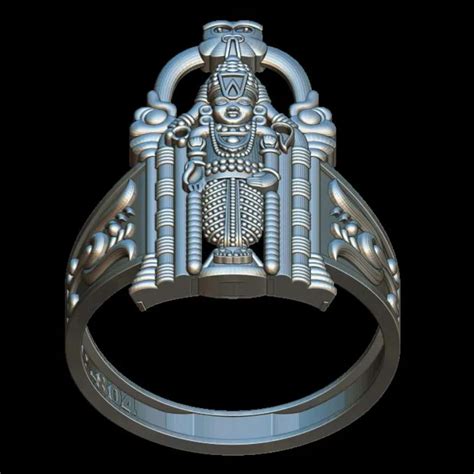 Lord Balaji 3D Model Ring STL File - Divine Artistry at Its Finest