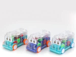 Adezdu Transparent gear Toys School Bus 3D flash light with Music sound ...
