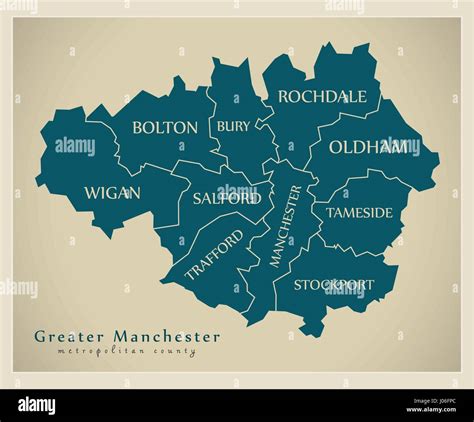Greater manchester map hi-res stock photography and images - Alamy