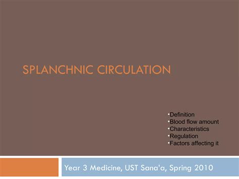 Splanchnic circulation | PPT