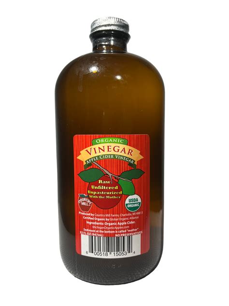 Country Mill Organic Apple Cider Vinegar- Raw, Unfiltered ...