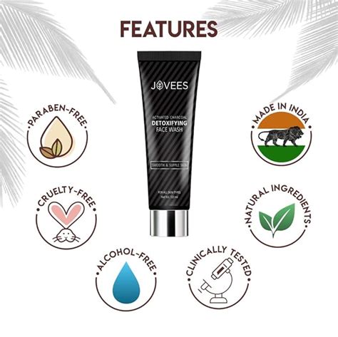 Jovees Herbal Activated Charcoal Detoxifying Face Wash For Anti Pollut ...