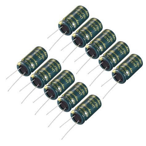 uxcell Aluminum Radial Electrolytic Capacitor Low ESR Green with 1000UF ...