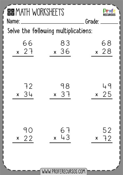 Image result for 2 Digit Multiplication Worksheets