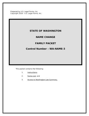 Name Change Instructions and s Package for a Family - Washington Doc ...