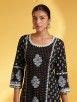 Buy Black White Printed Cotton Kurta with Pants- Set of 2 ...