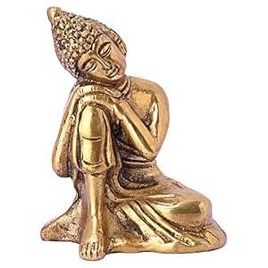 Buy Jaipuri Haat Pure Brass Made Resting Buddha Showpiece Online at Low ...