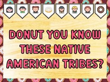 DONUT YOU KNOW THESE NATIVE AMERICAN TRIBES? Donut Bulletin Board Kit ...