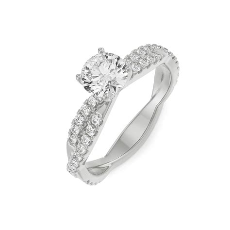 Buy Alia Twisted Band Lab Grown Diamond Solitaire Ring Online At Emori