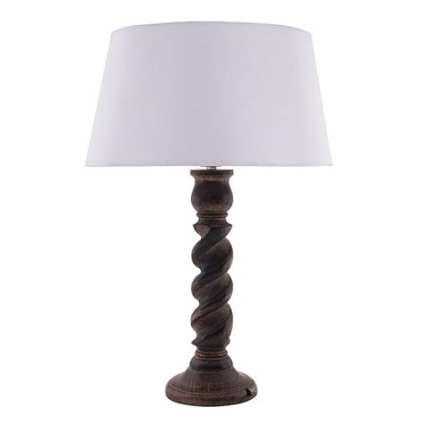 Classic Black Twister Table Lamp With White Drum Shade – Homesake.in