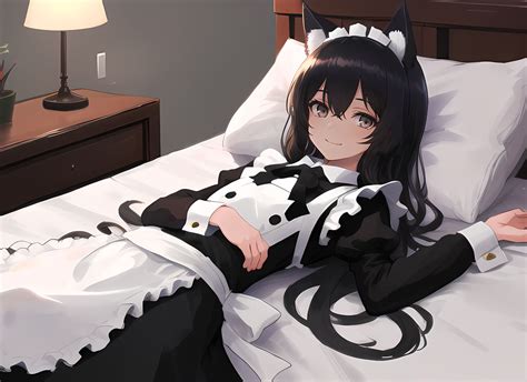 Neko maid warms the bed by imZigs on DeviantArt