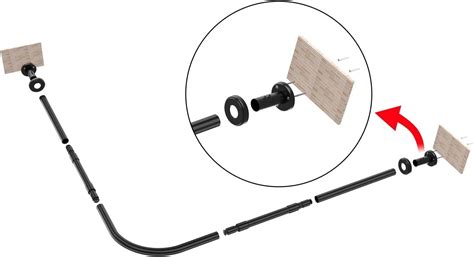 Raoot Adjustable L-Shaped Shower Curtain Rod - Black, India | Ubuy