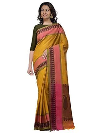 Buy UNNATI SILKS Women Pure Handloom Mysore Jacquard Cotton Saree with ...