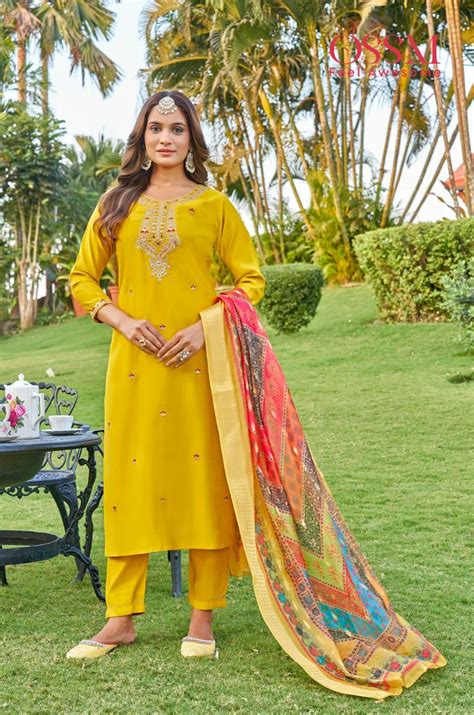 Ossm Rangat Vol 2 Viscose Roman Silk Kurti Bottom With Dupatta ...