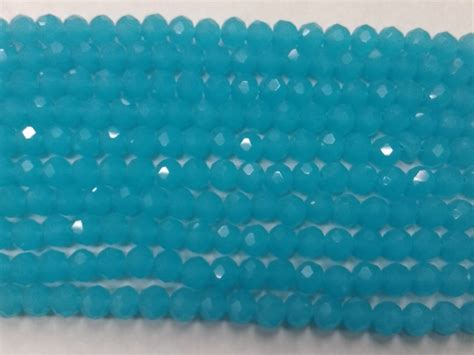 Sky Blue Tyre Crystal Glass Beads(6mm)