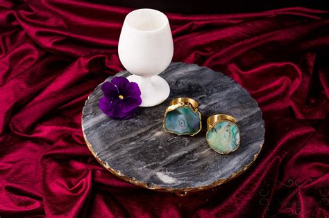 Buy NikkisPride Handmade Black Marble Cheese Platter Serving Tray with ...