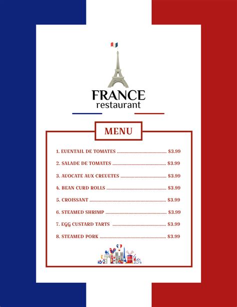 French Restaurant Menu Sample 的图像结果