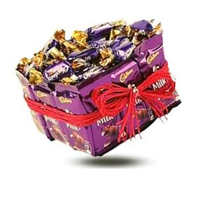 SWEET STEMS Delicious Square Shape Dairy Milk Chocolate Bouquet with ...