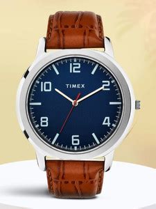 TIMEX Navy Dial Leather Strap Analog Watch - For Men - Buy TIMEX Navy ...