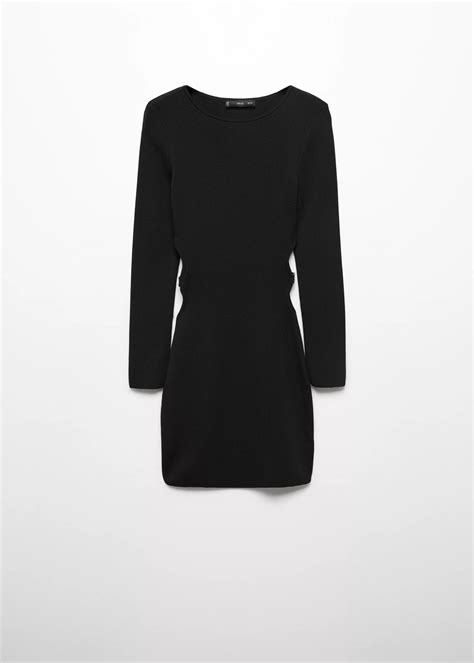 Metallic dress with slit detail - Women | MANGO OUTLET USA