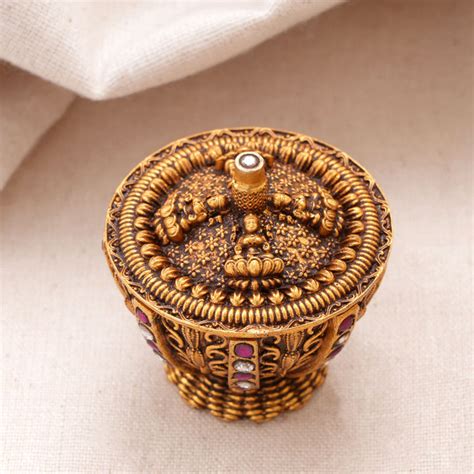 Gold Plated Kum Kum Box | Antique Silver Kum Kum Box Collections – The ...