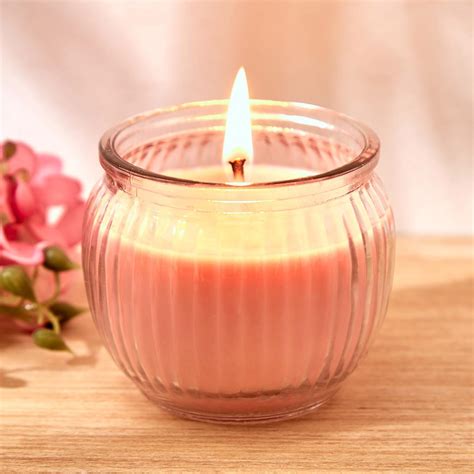 Home Centre Colour Refresh Rose Scented Ribbed Jar Candle : Amazon.in ...