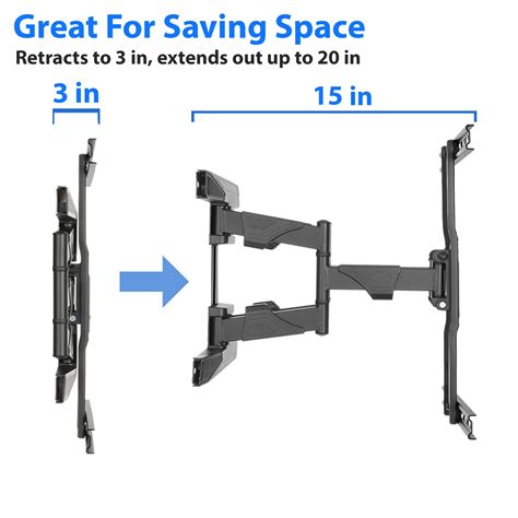 Heavy-Duty Full Motion TV Wall Mount - Articulating Swivel Bracket Fits ...