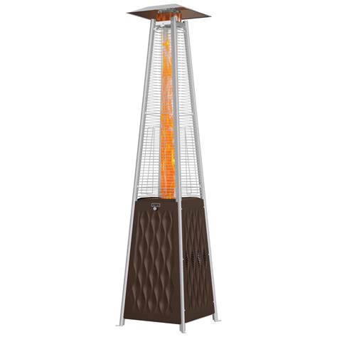 EAST OAK Pyramid Patio Heater, 48,000 BTU Outdoor Patio Heater, Quartz ...