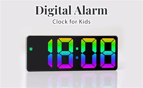 Buy HASTHIP Digital Alarm Clock For Kids, Colorful Alarm Clock With ...
